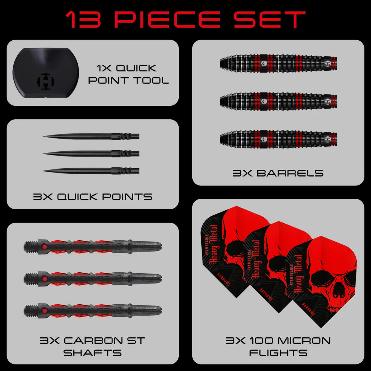 Harrows Ryan Searle QP 90% Tungsten Steel Tip Darts