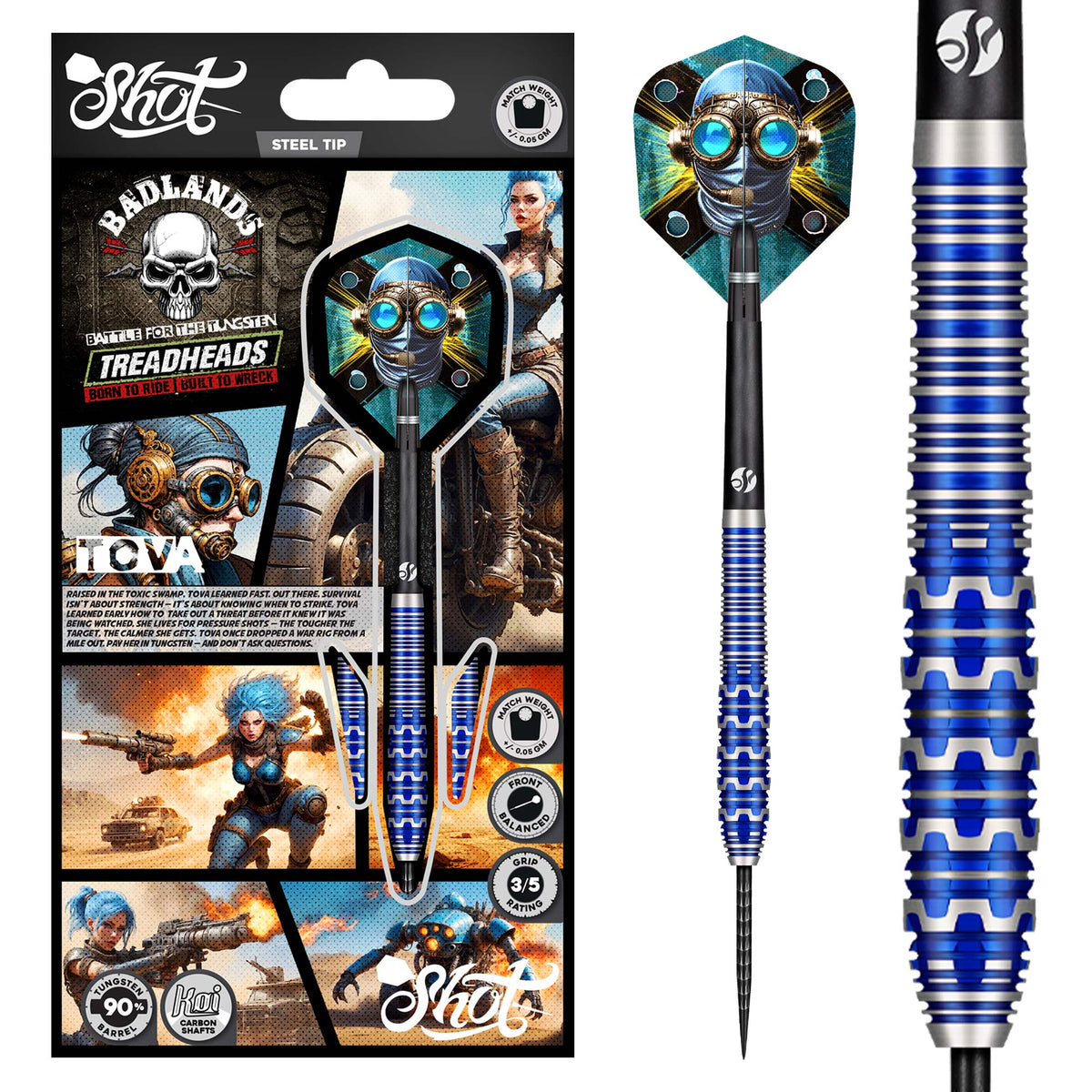 Shot Badlands Tova 90% Tungsten Steel Tip Darts