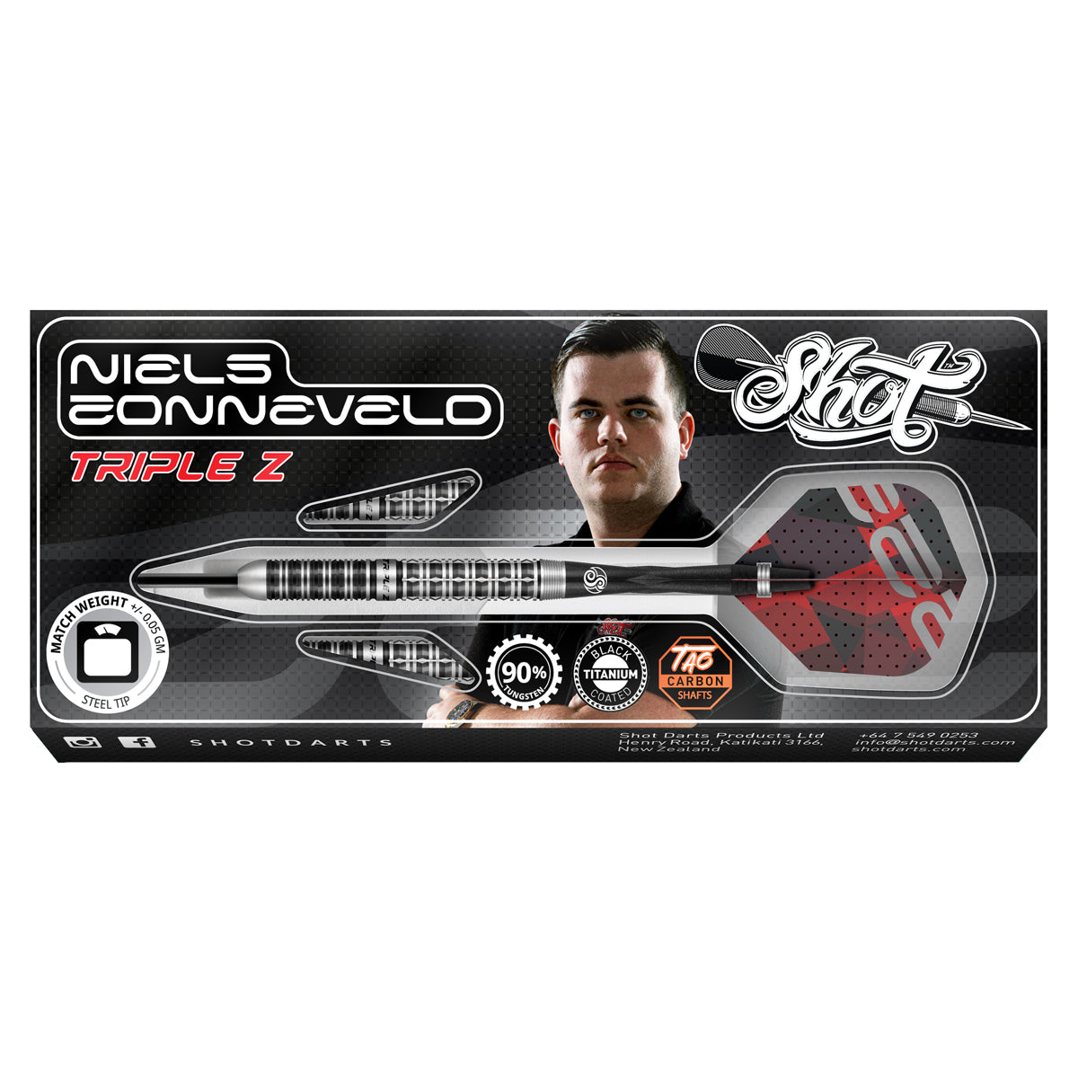 Niels Zonneveld 2.0 90% Tungsten Steel Tip Darts By Shot