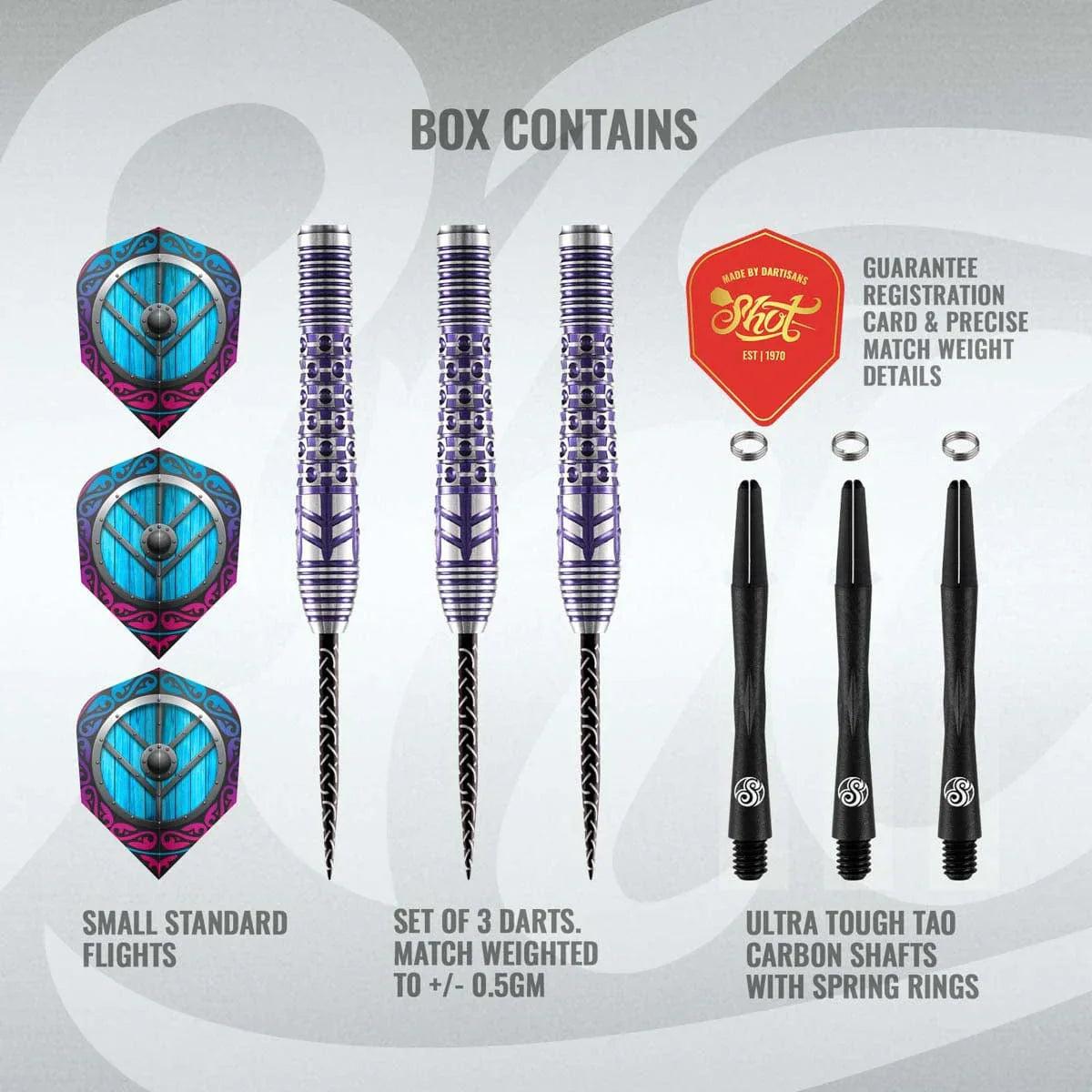 Viking Shield Maiden 90% Tungsten Steel Tip Darts By Shot