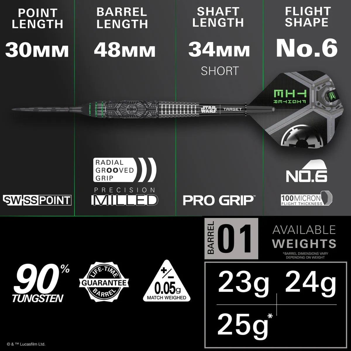Star Wars™ | Target Tie Fighter 90% Tungsten Steel Tip Darts