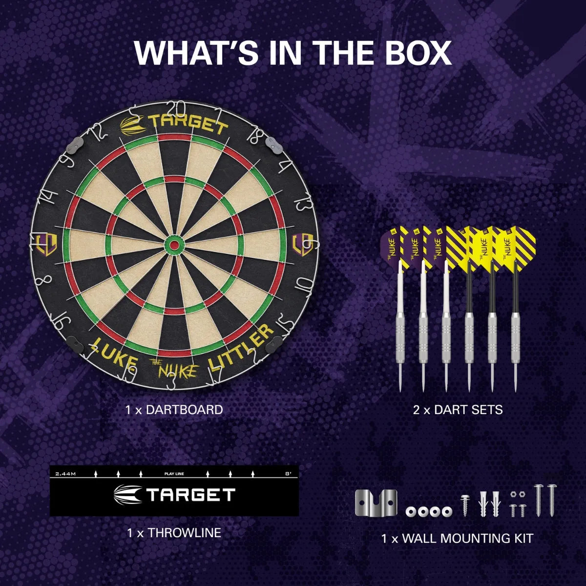 Luke The Nuke Littler Cabinet & Dartboard Set By Target