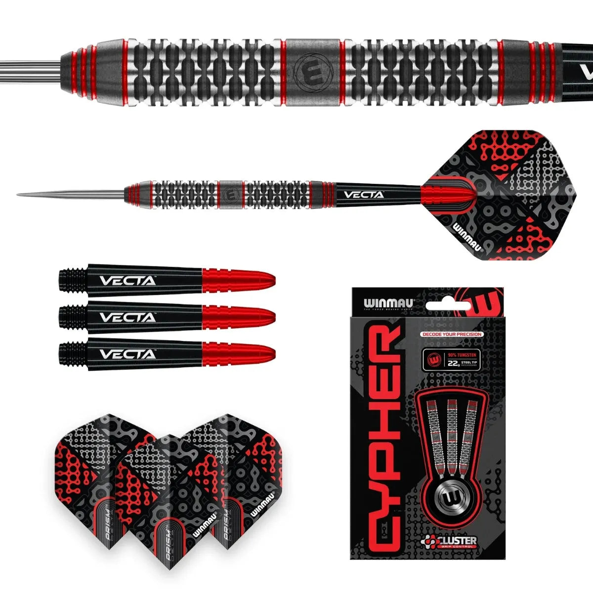 Winmau Cypher 90% Tungsten Steel Tip Darts 26