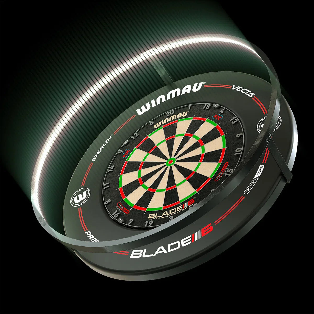 Plasma Dartboard Surround Light & Pro-Line Original Black Surround Bundle By Winmau
