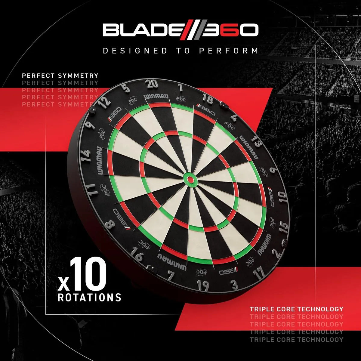 Blade 360 Triple Core Dartboard - Official Pdc Match Quality