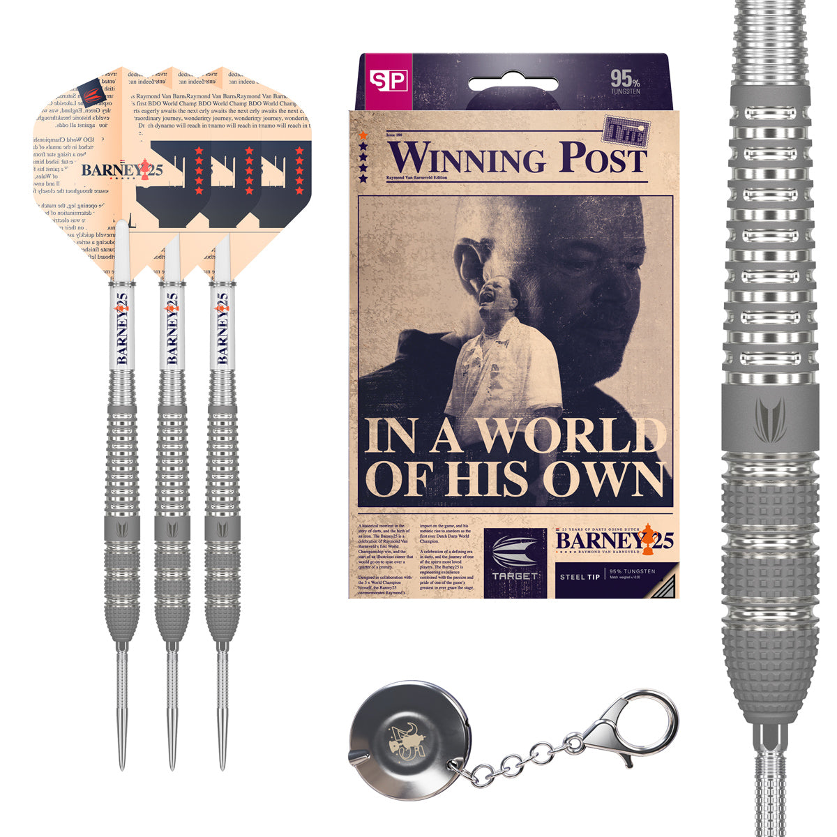 Barney 25 95% Tungsten Sp Steel Tip Darts By Target