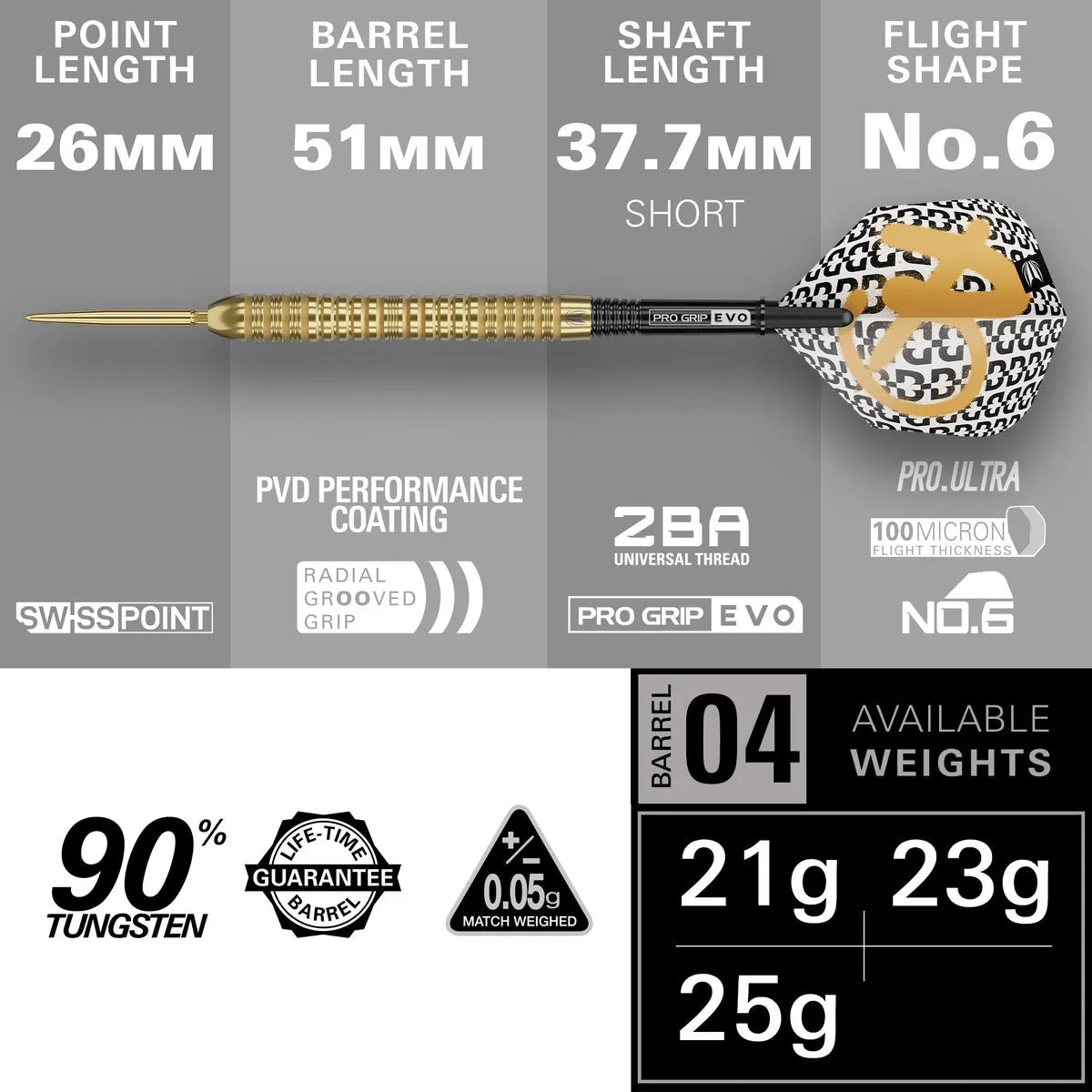 Target Bolide Envy 04 90% Tungsten Sp Steel Tip Darts