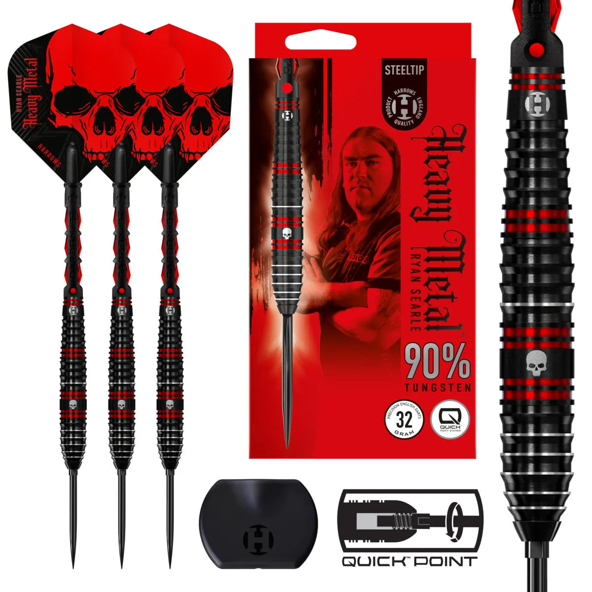 Harrows Ryan Searle QP 90% Tungsten Steel Tip Darts