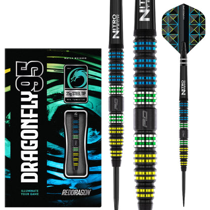 Dragonfly 95 Tapered 95% Tungsten Steel Tip Darts By Red Dragon