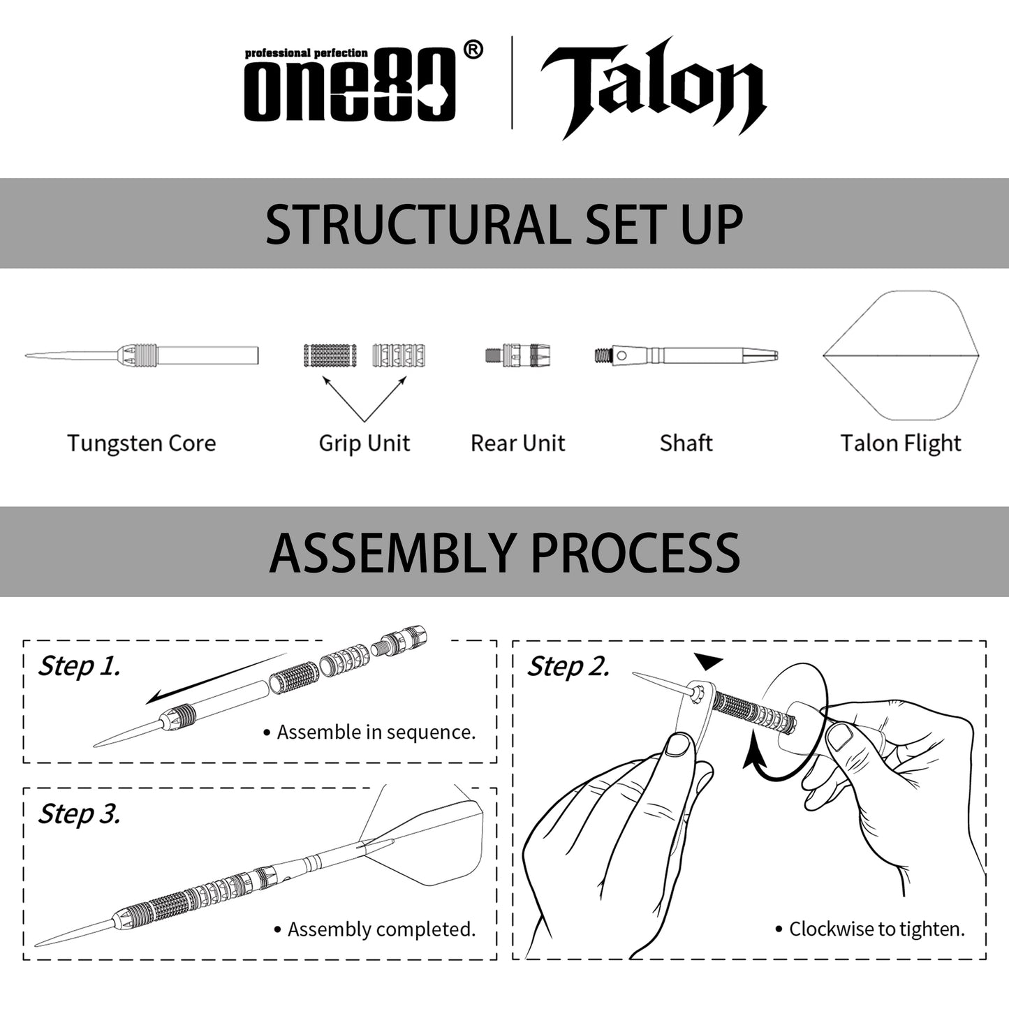 One80 Talon Series Tungsten Darts