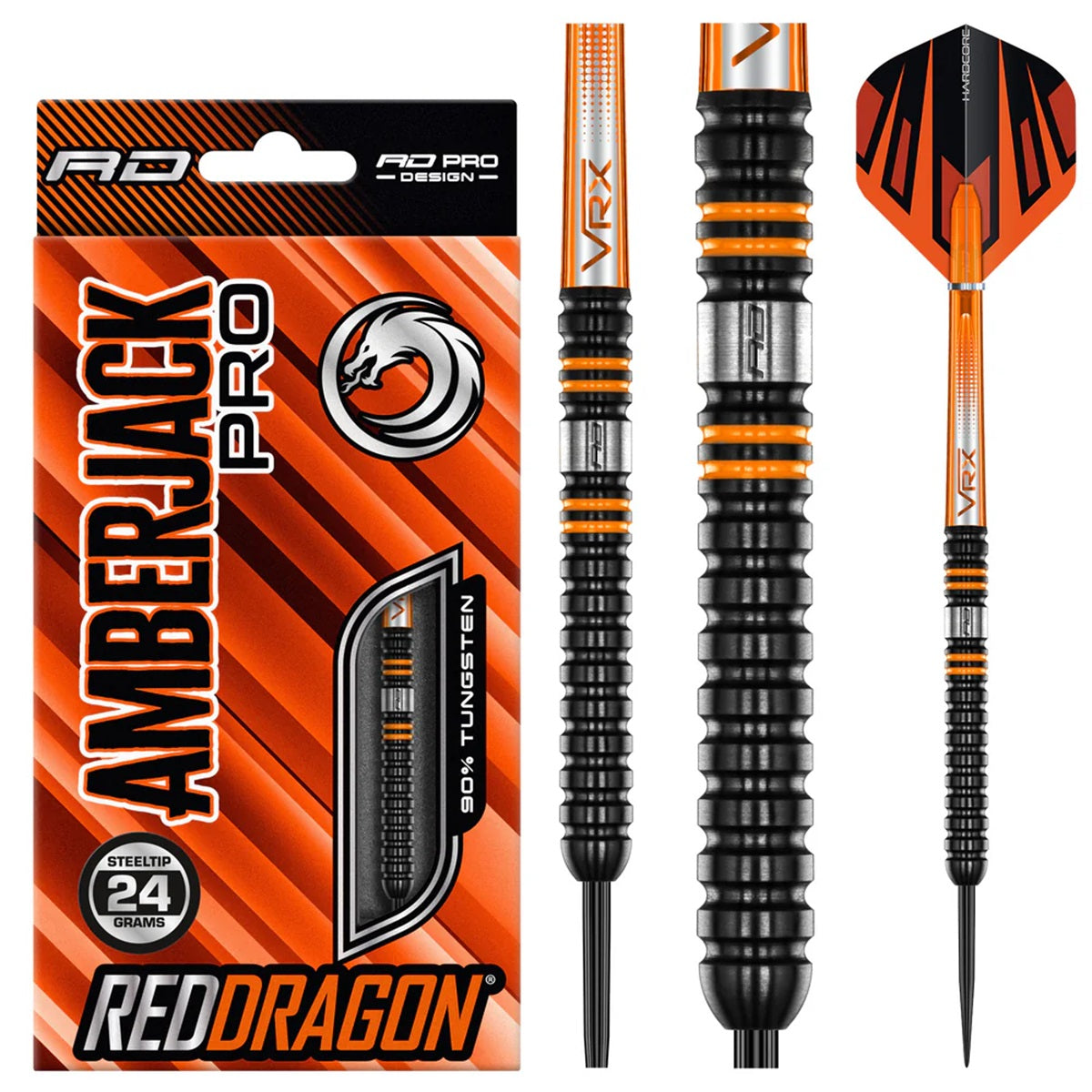 Amberjack Pro 1 90% Tungsten Steel Tip Darts By Red Dragon