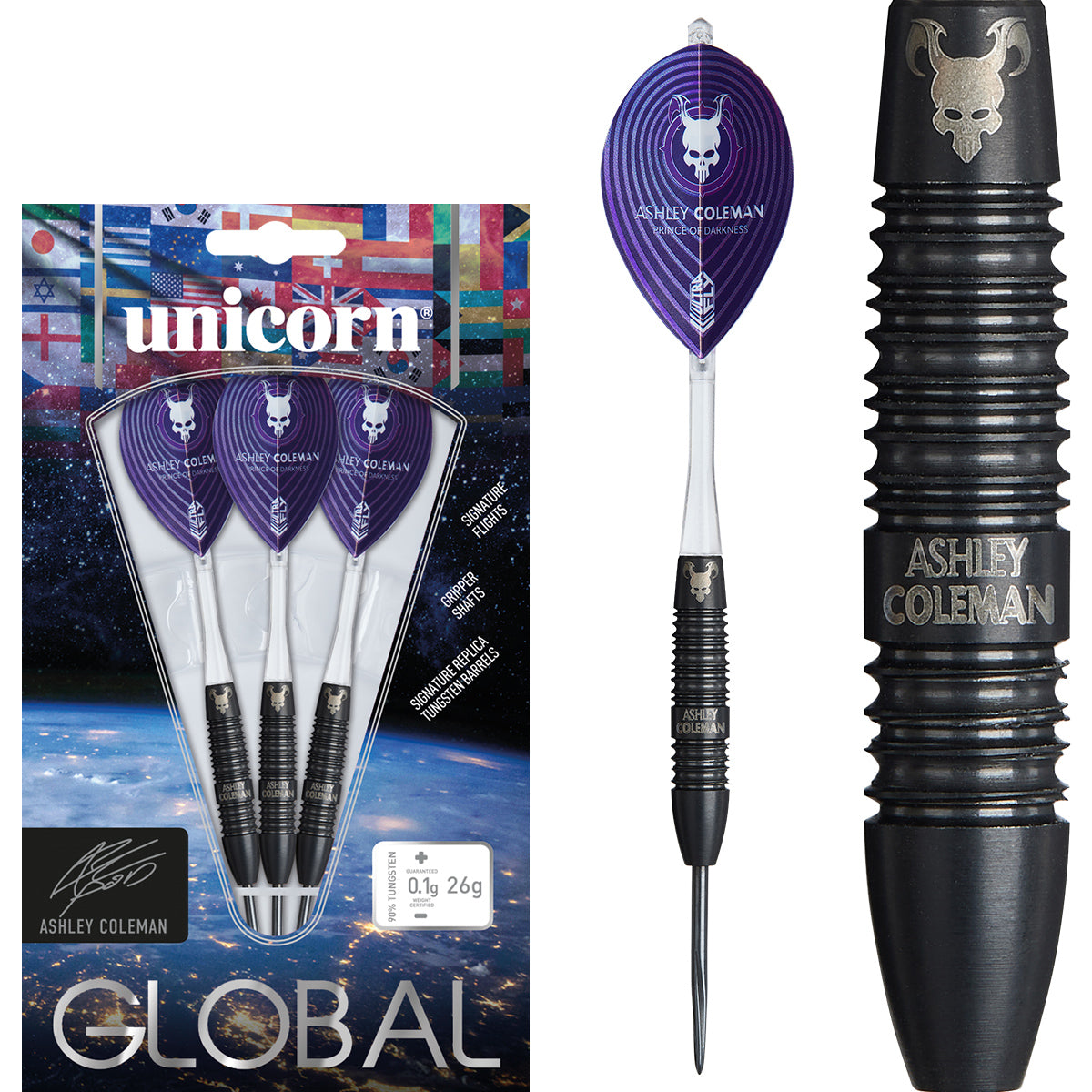 Ashley Coleman 90% Tungsten Steel Tip Darts By Unicorn
