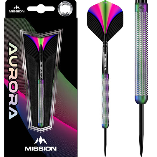 Mission Aurora Darts - Steel Tip - 90% Tungsten - Coral Pvd