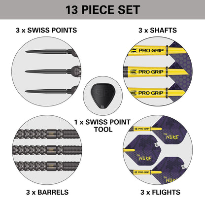 Luke Littler 90% Tungsten Swiss Point Steel Tip Darts By Target