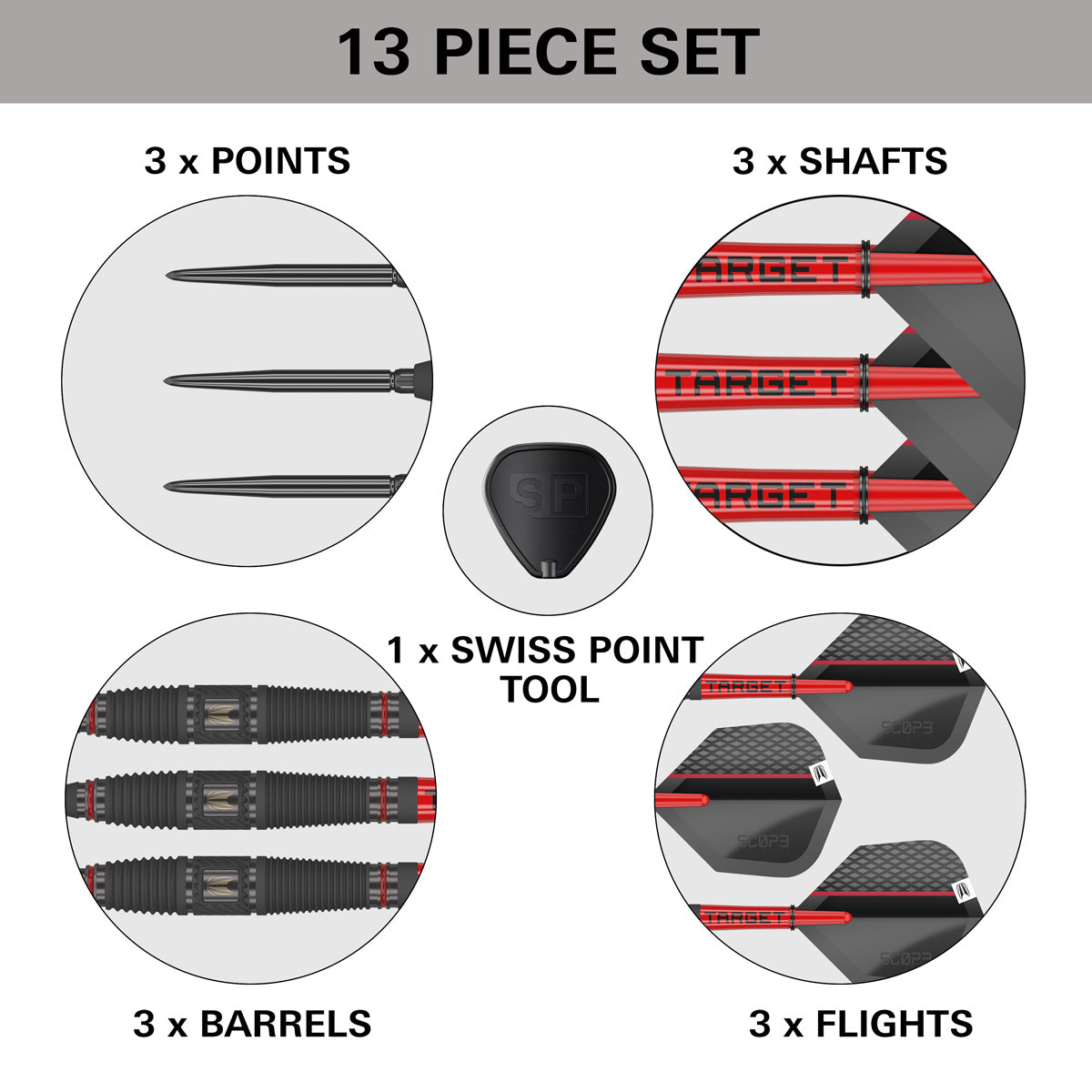 Scope 03 90% Tungsten Sp Steel Tip Darts By Target