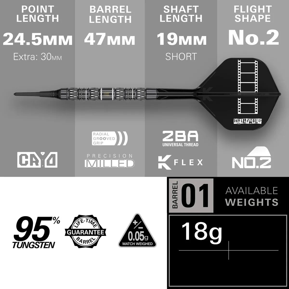 Target Chris Dobey 95K 95% Tungsten Sp Steel Tip Darts
