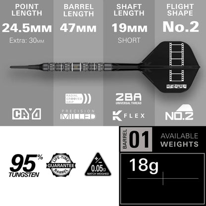 Target Chris Dobey 95K 95% Tungsten Sp Steel Tip Darts