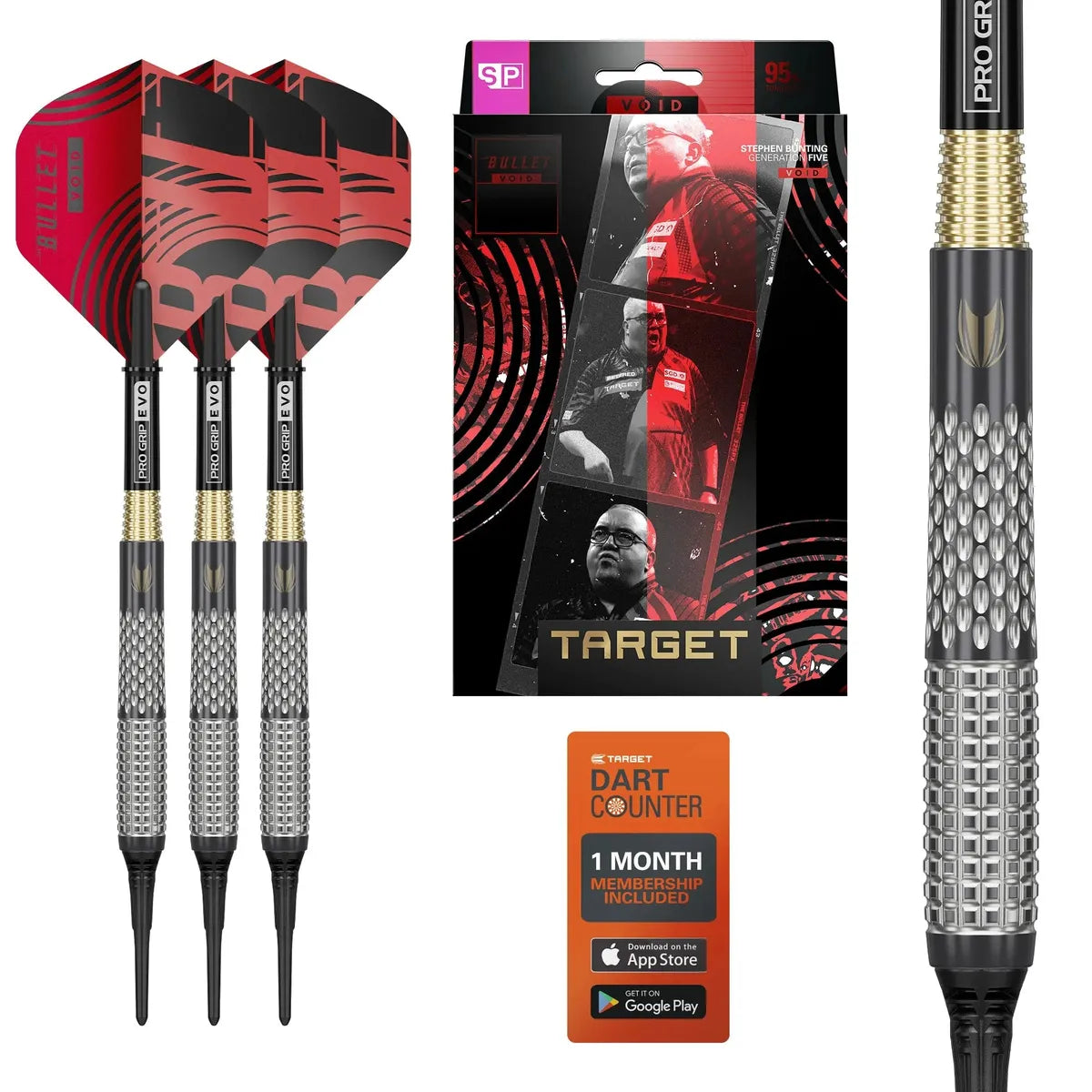 Target Stephen Bunting G5 Void 95% Tungsten Sp Steel Tip Darts