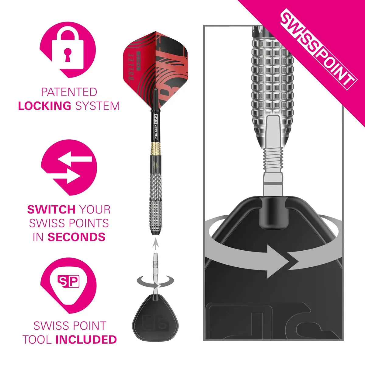 Target Stephen Bunting G5 Void 95% Tungsten Sp Steel Tip Darts