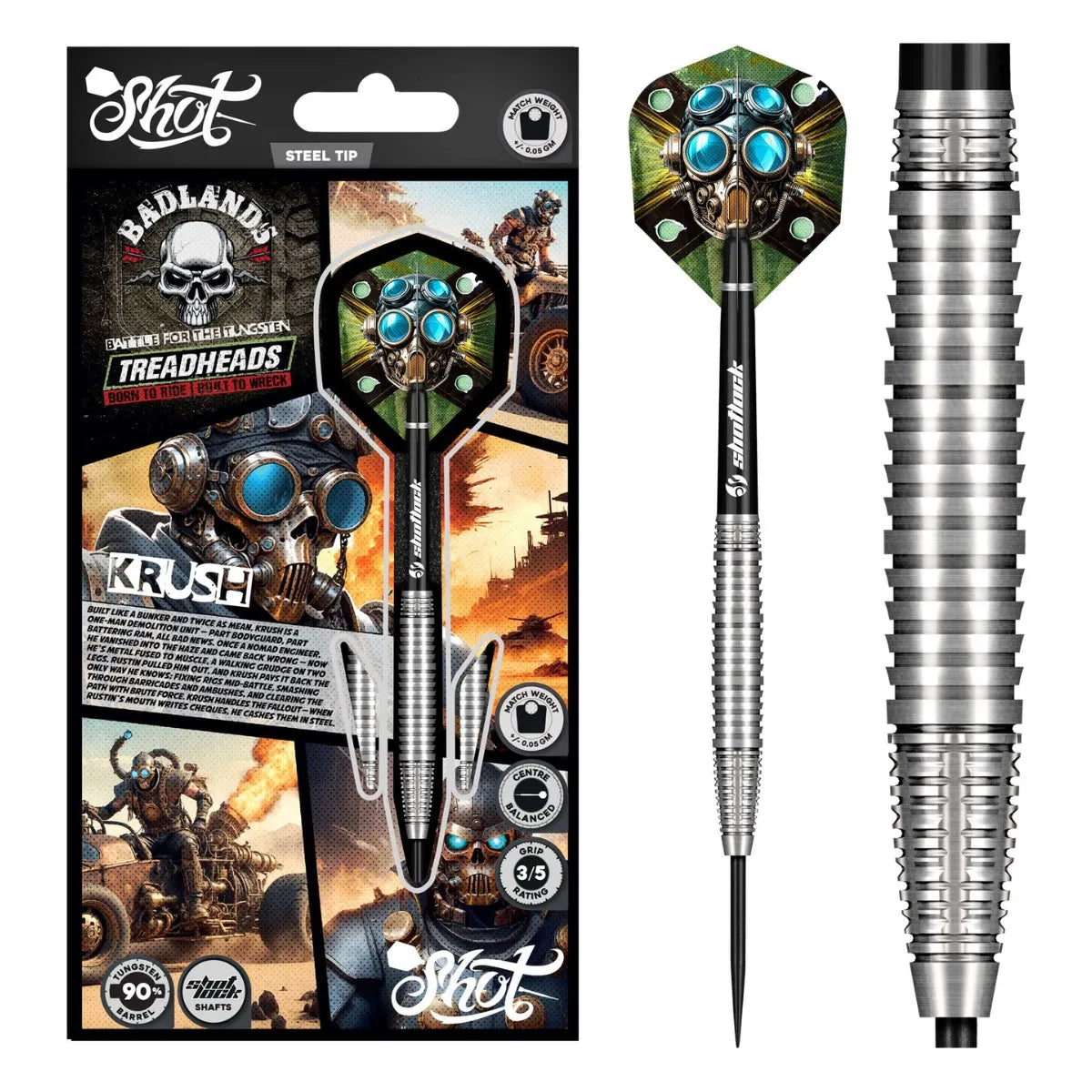 Shot Badlands Krush 90% Tungsten Steel Tip Darts