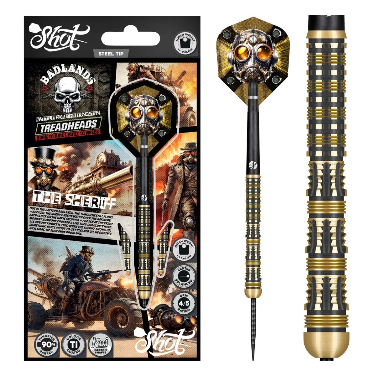 Shot Badlands The Sheriff 90% Tungsten Steel Tip Darts
