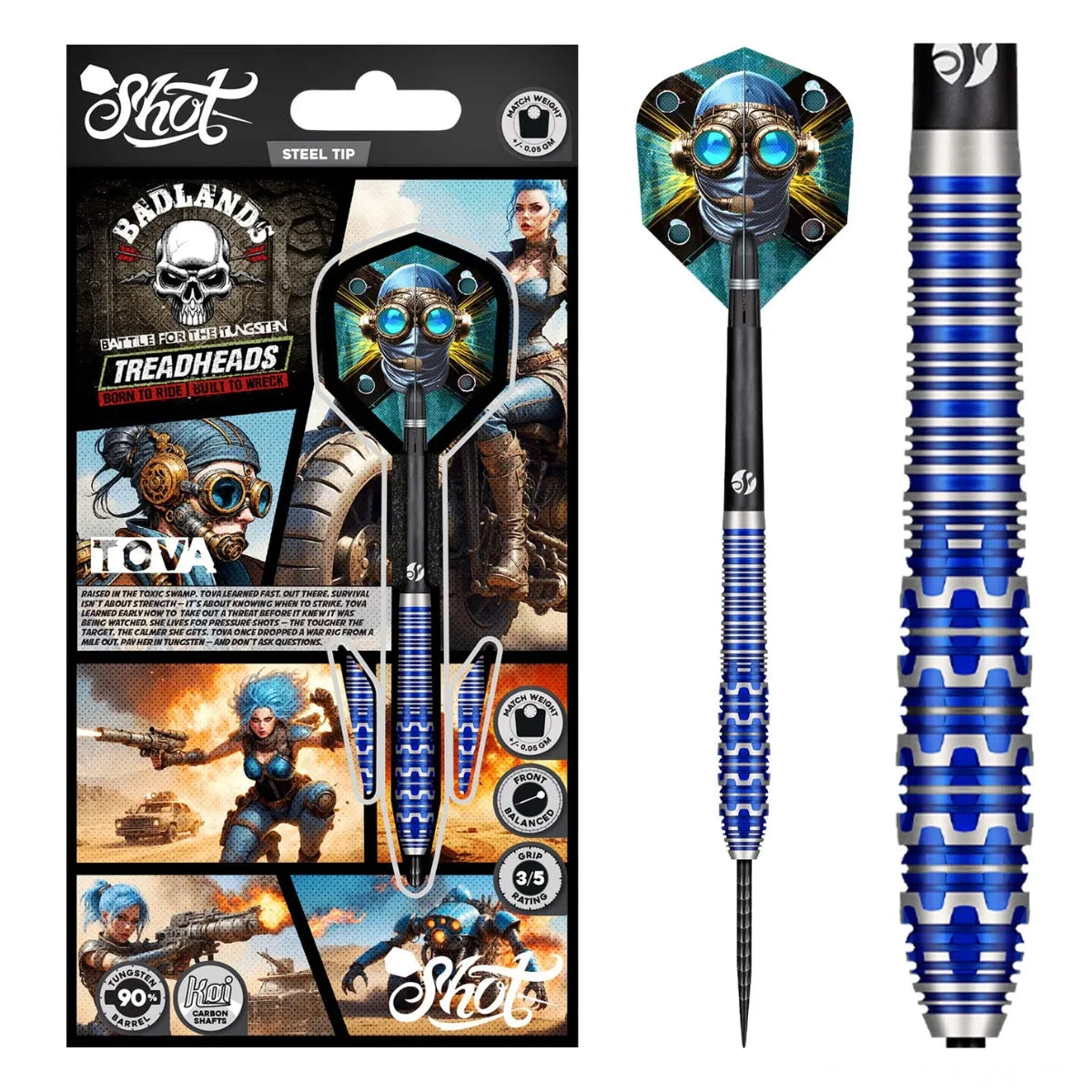 Shot Badlands Tova 90% Tungsten Steel Tip Darts