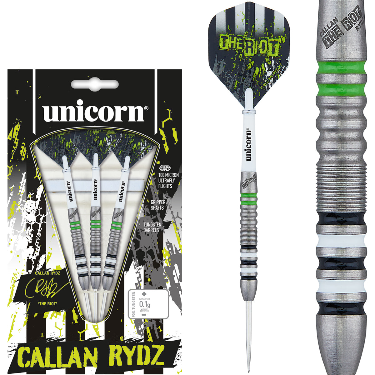 Callan Rydz The Riot 80% Tungsten Steel Tip Darts By Unicorn