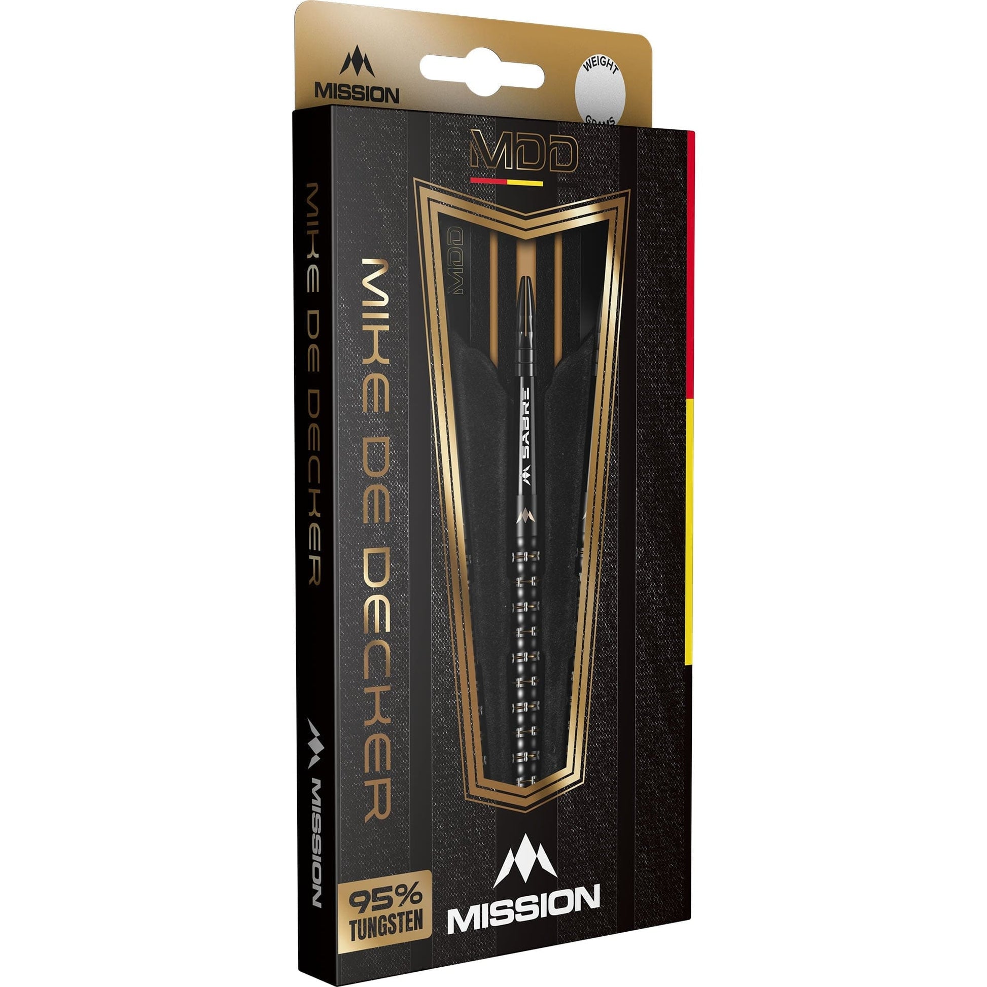 Mission Mike De Decker Darts - Steel Tip - 95% Tungsten - Black & Gold Pvd