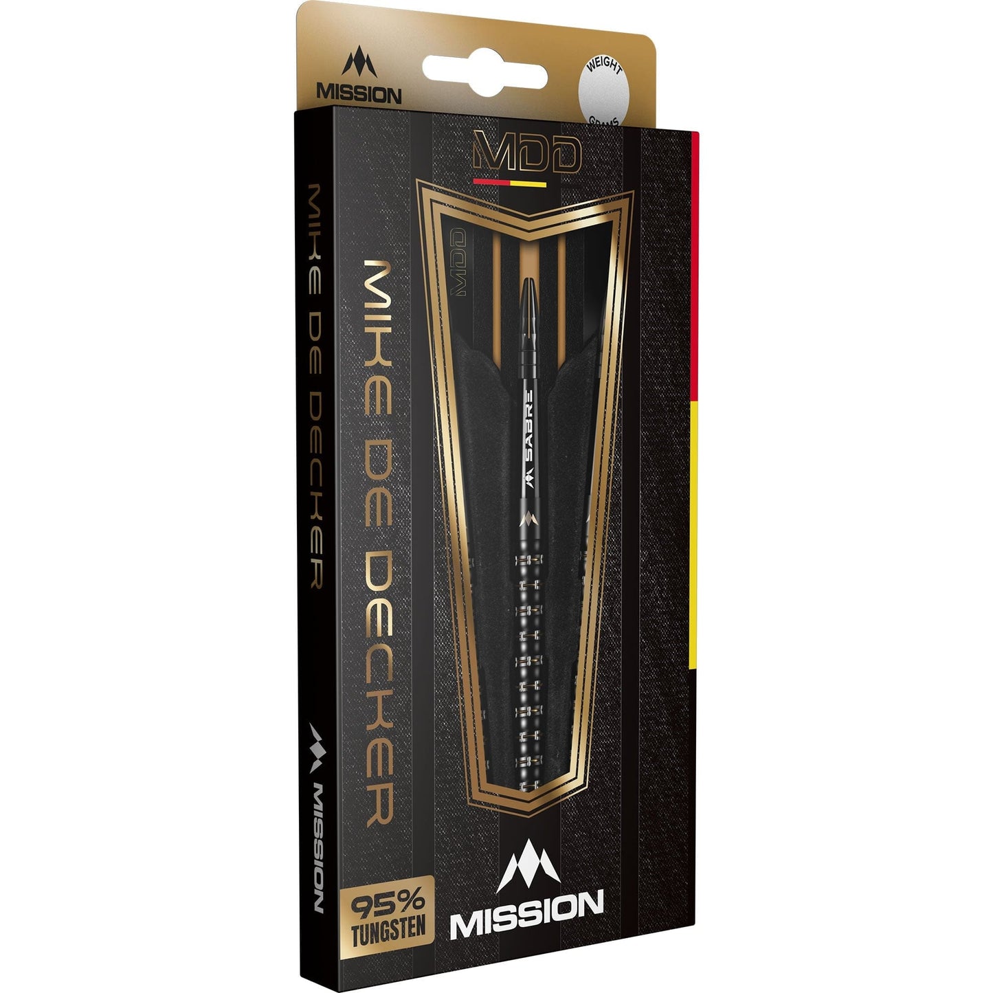 Mission Mike De Decker Darts - Steel Tip - 95% Tungsten - Black & Gold Pvd