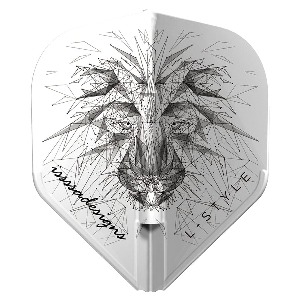 L-Style Ez Dart Flights - Integrated Shaft Cap - L1Ez - Dominik Grüllich - White