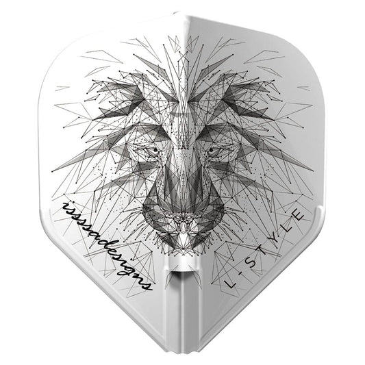 L-Style Ez Dart Flights - Integrated Shaft Cap - L1Ez - Dominik Grüllich - White