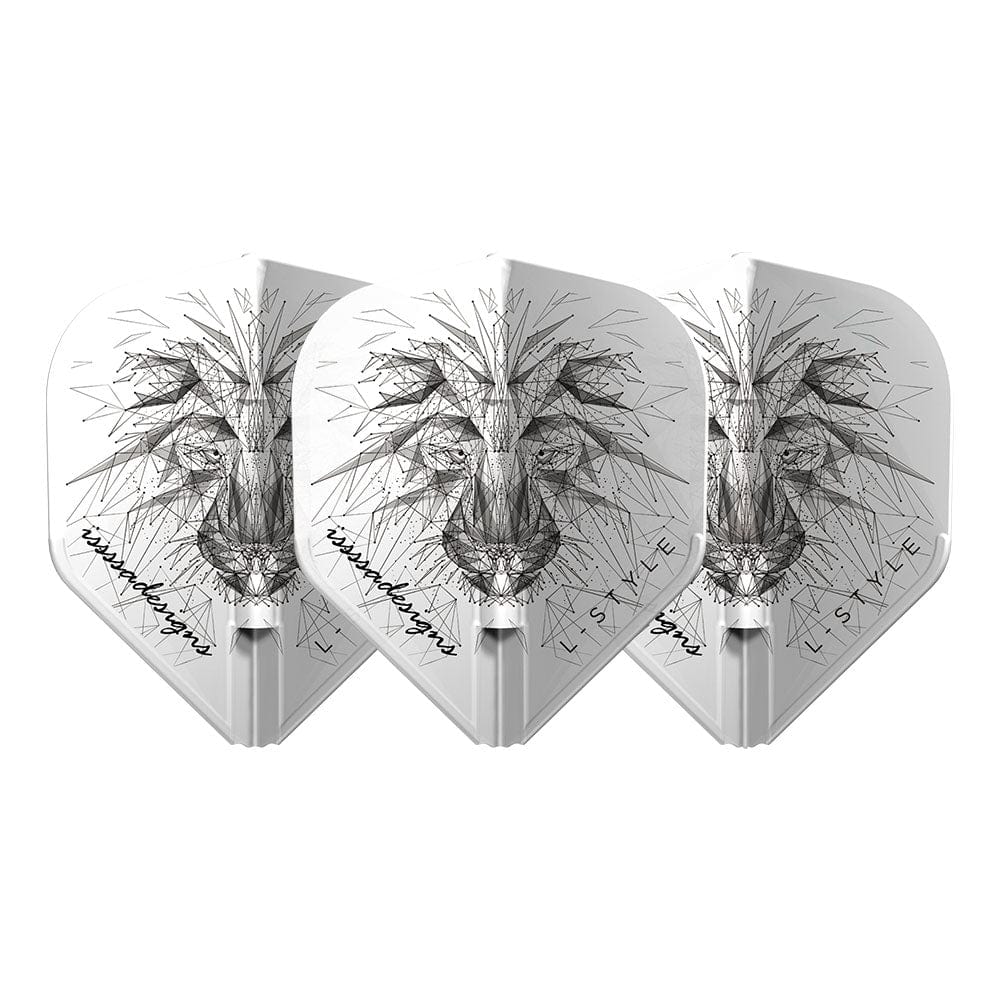 L-Style Ez Dart Flights - Integrated Shaft Cap - L1Ez - Dominik Grüllich - White