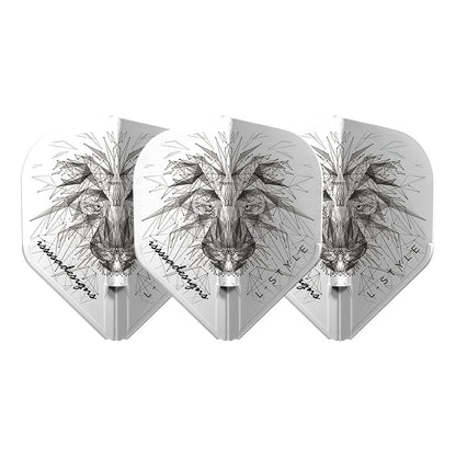 L-Style Ez Dart Flights - Integrated Shaft Cap - L1Ez - Dominik Grüllich - White