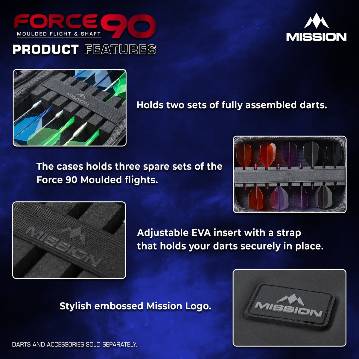 Mission Force 90 Dart Case Eva Moulded Wallet - Large