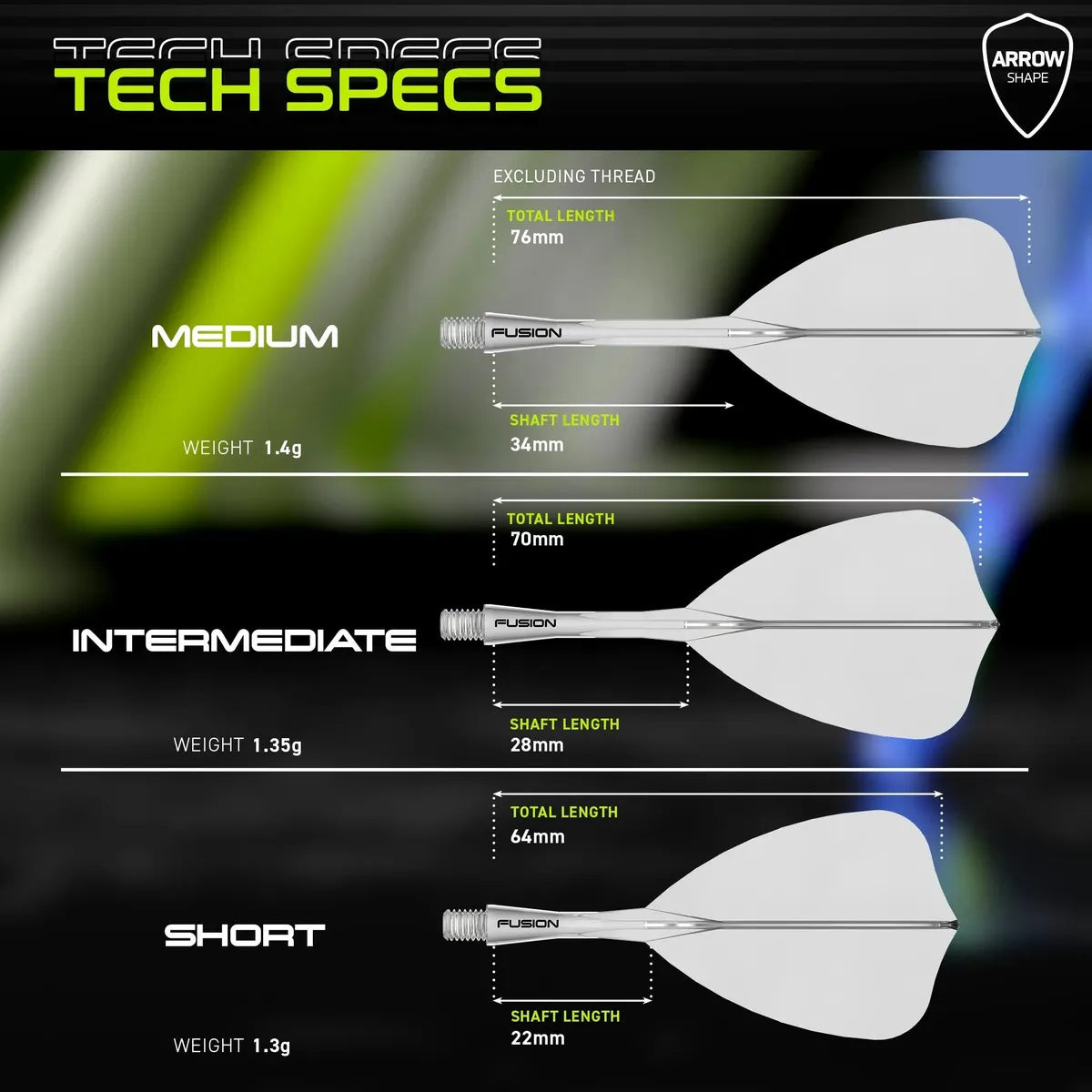 Winmau Fusion Arrow Integrated Flight & Shaft Black