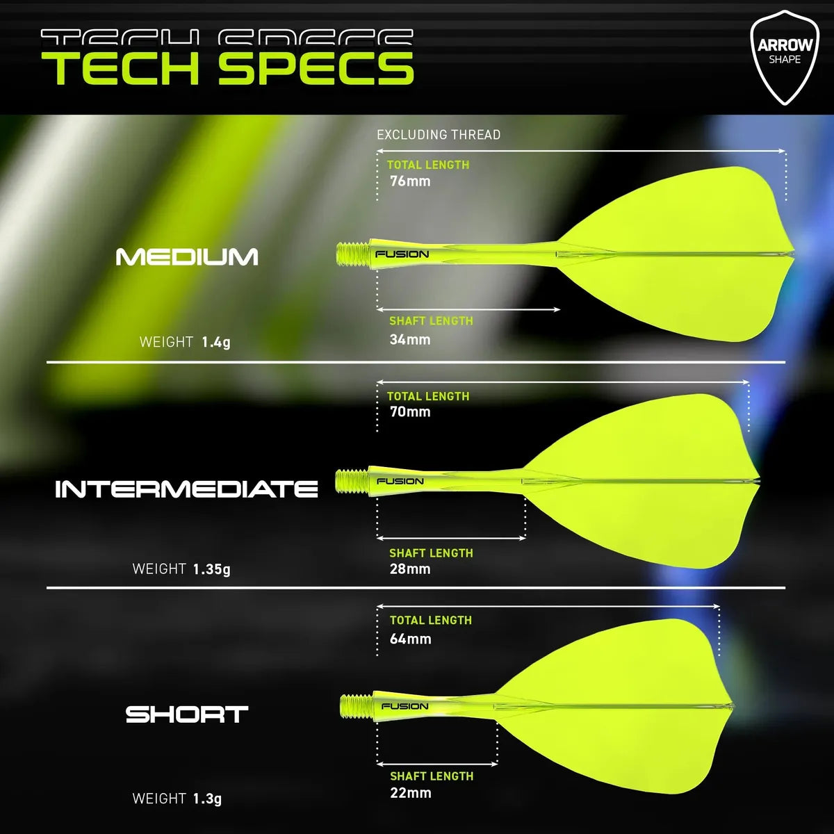 Winmau Fusion Arrow Integrated Flight & Shaft Black