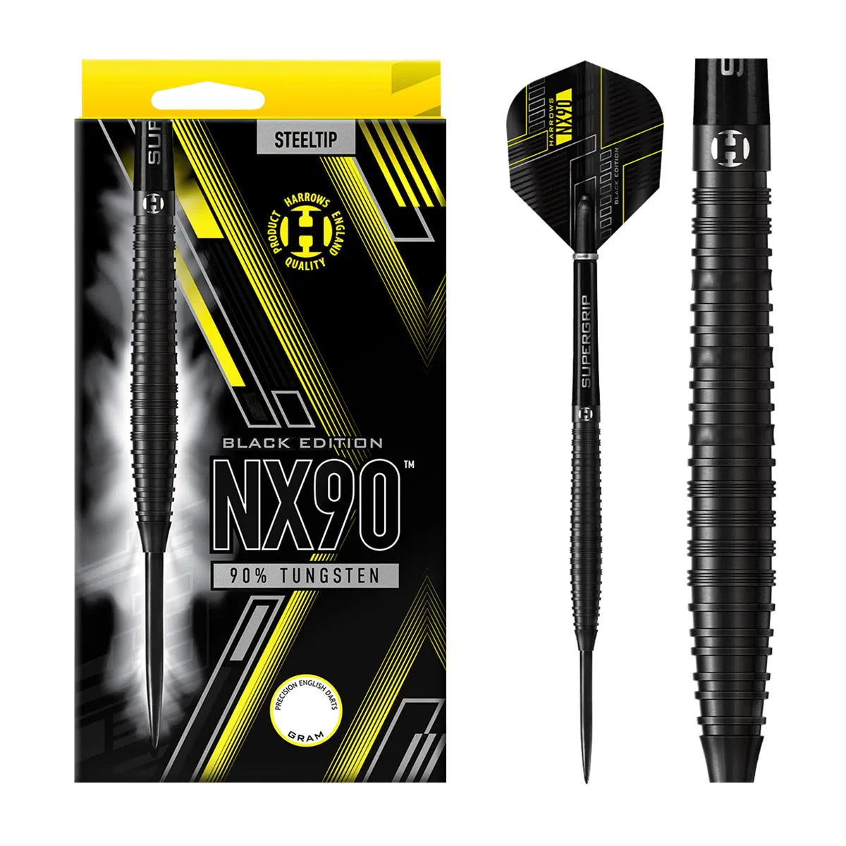 Nx90 Black Edition 90% Tungsten Steel Tip Darts By Harrows