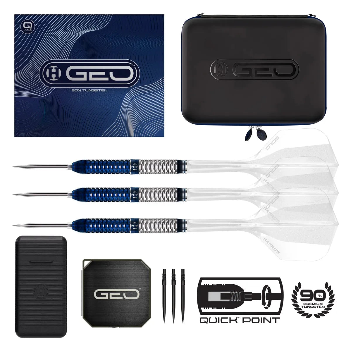 Harrows Geo Parallel 90% Tungsten Qp Steel Tip Darts