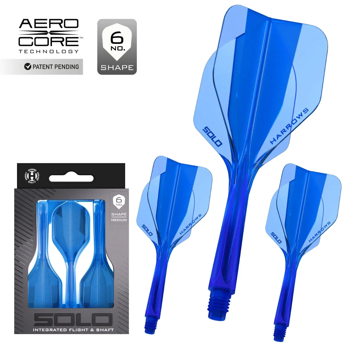 Harrows Solo No6 Integrated Flights & Shafts Yellow