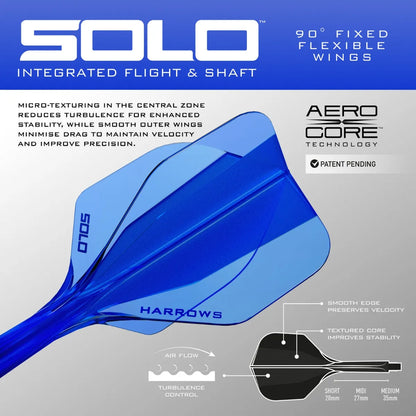 Harrows Solo No6 Integrated Flights & Shafts Yellow
