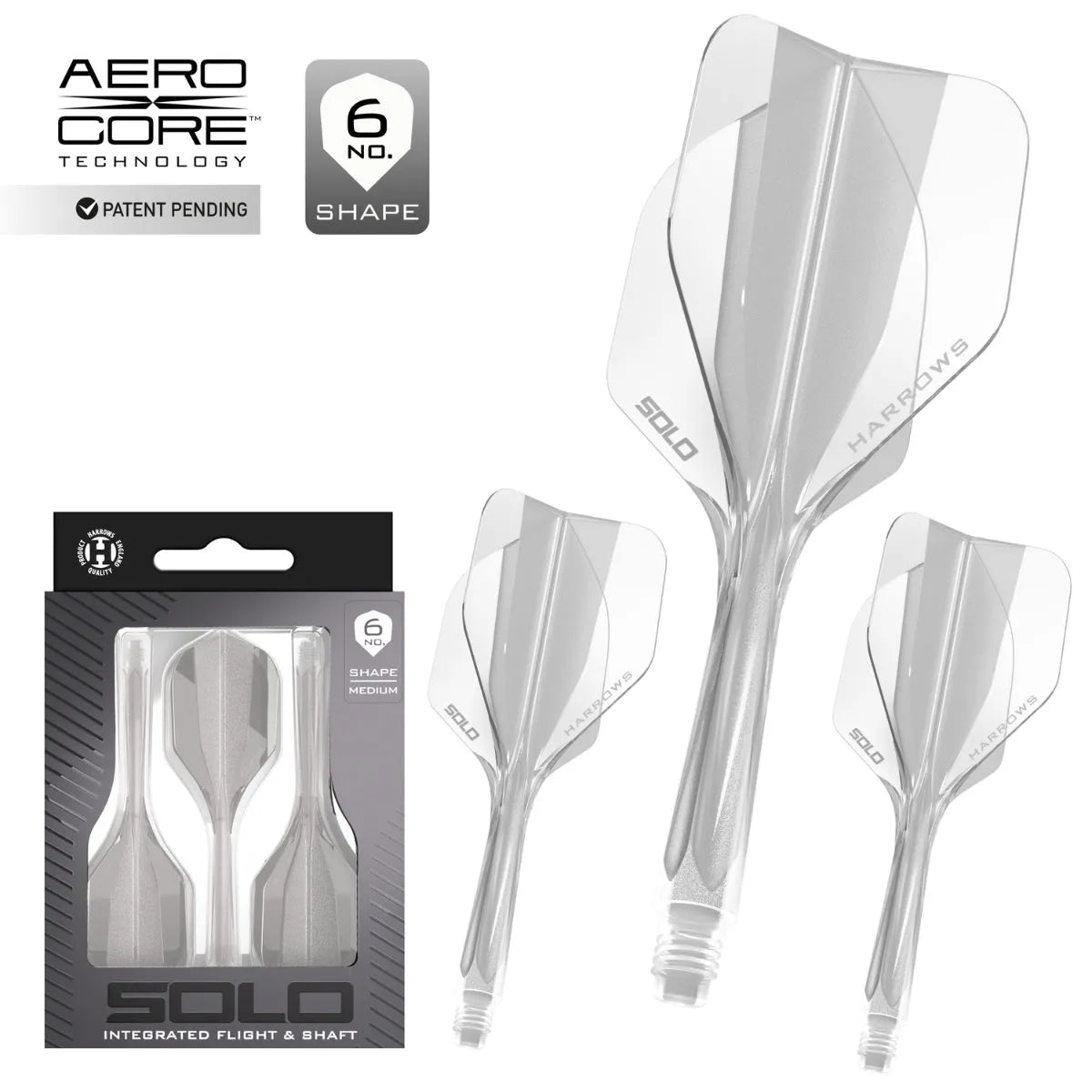 Harrows Solo No6 Integrated Flights & Shafts Yellow