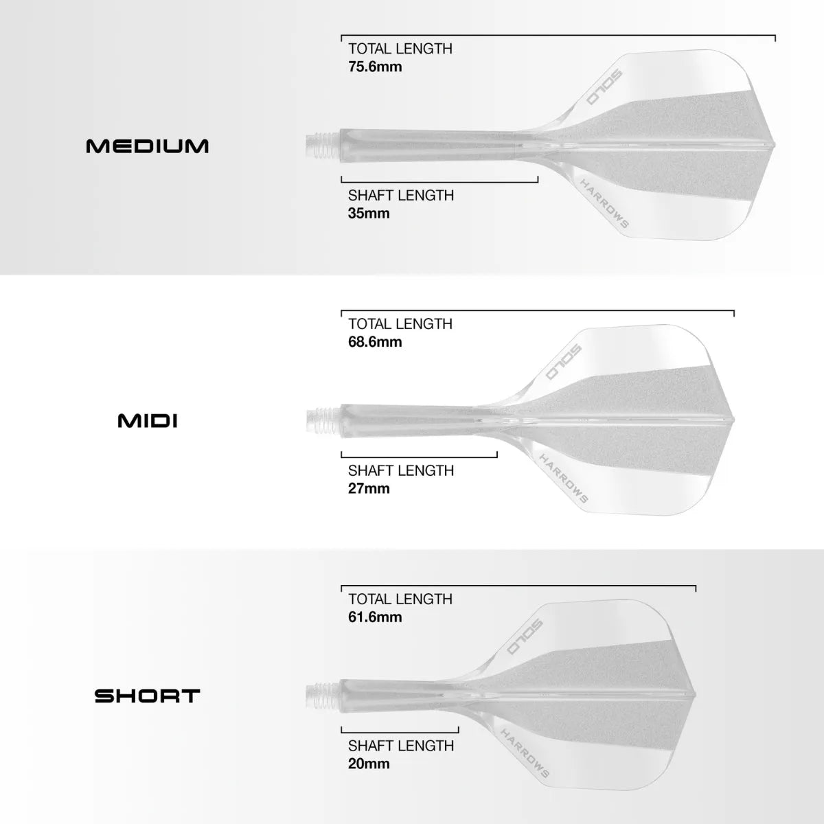 Harrows Solo No6 Integrated Flights & Shafts Red