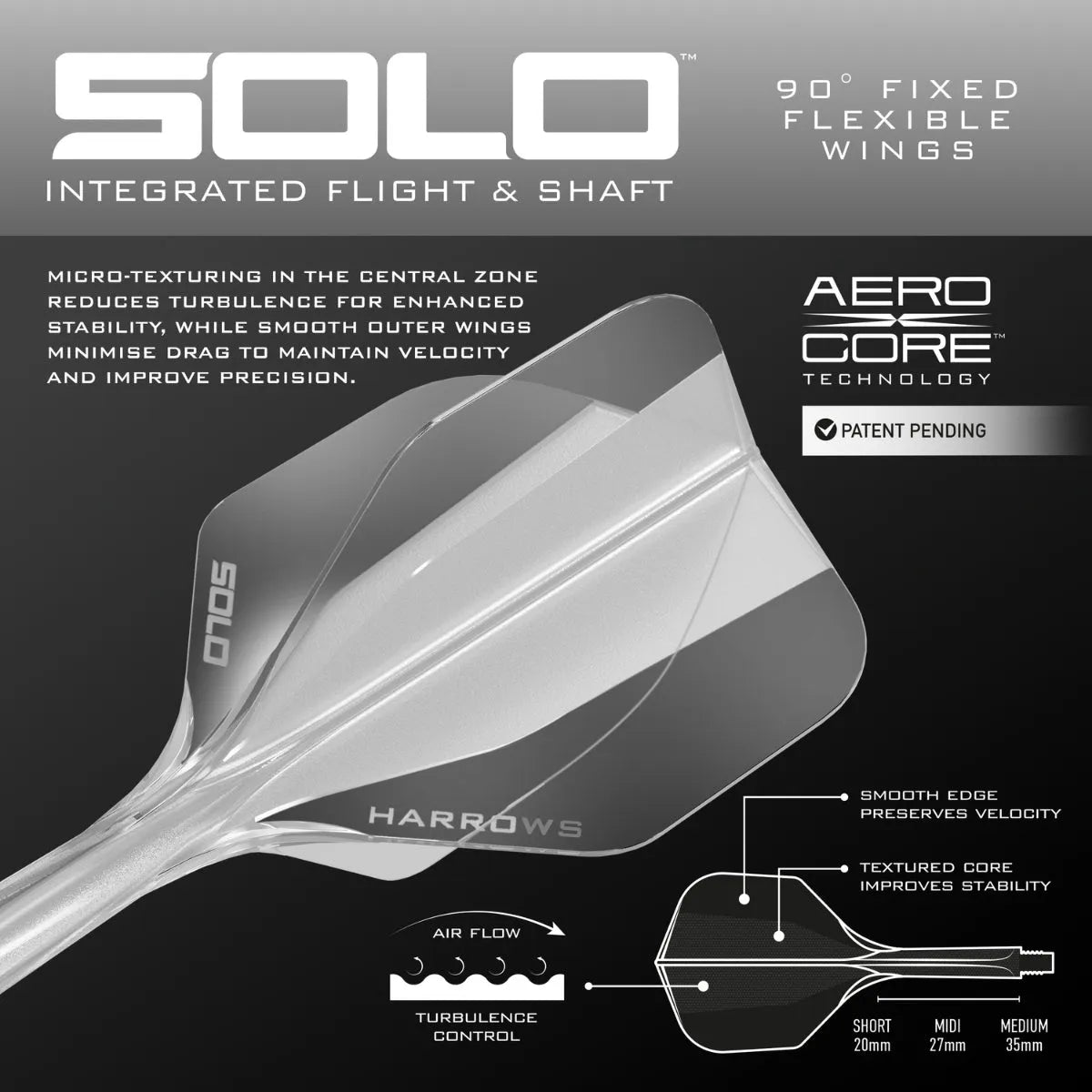 Harrows Solo No6 Integrated Flights & Shafts Yellow