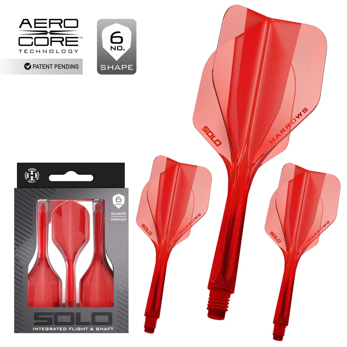 Harrows Solo No6 Integrated Flights & Shafts Yellow