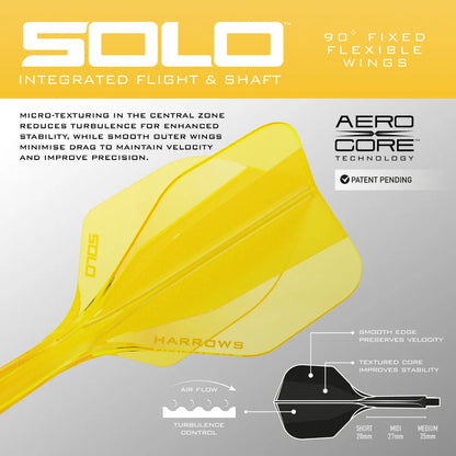 Harrows Solo No6 Integrated Flights & Shafts Red Midi
