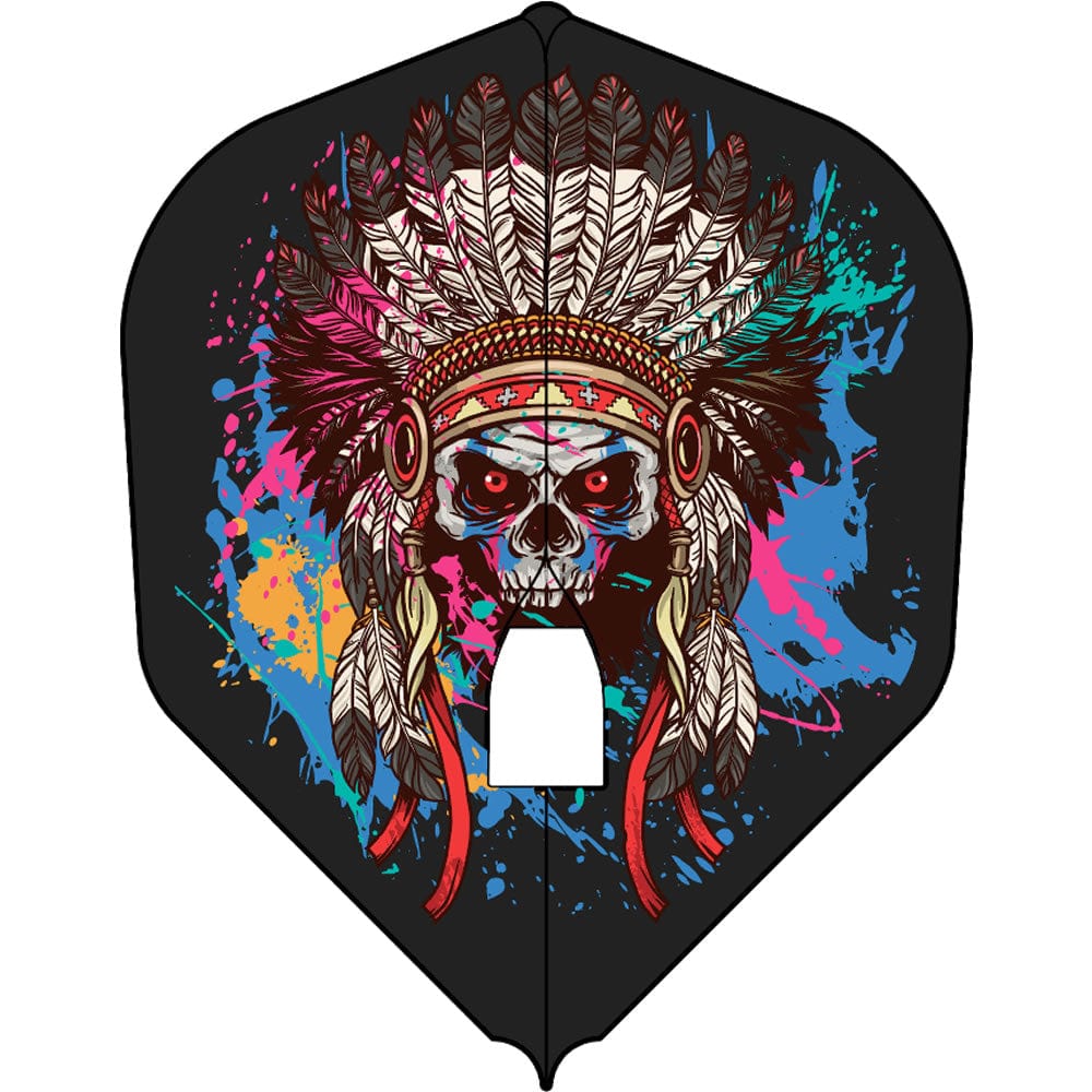 Style - Ez L-Flights - Integrated Champagne Ring - L1Ez Standard - Sd Chief Skull White