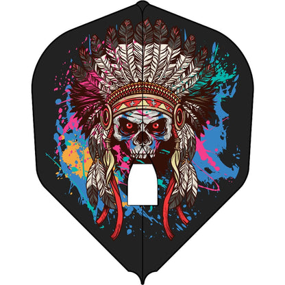 Style - Ez L-Flights - Integrated Champagne Ring - L1Ez Standard - Sd Chief Skull White