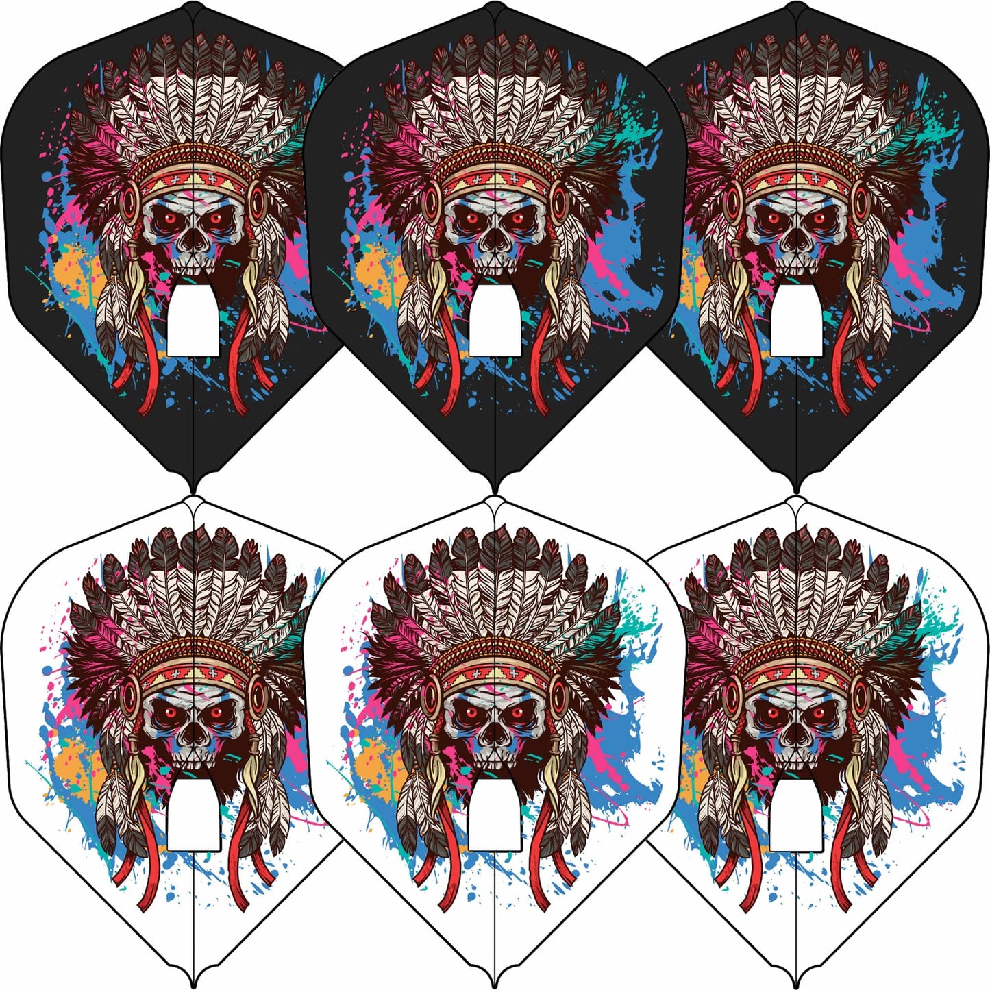 Style - Ez L-Flights - Integrated Champagne Ring - L1Ez Standard - Sd Chief Skull White