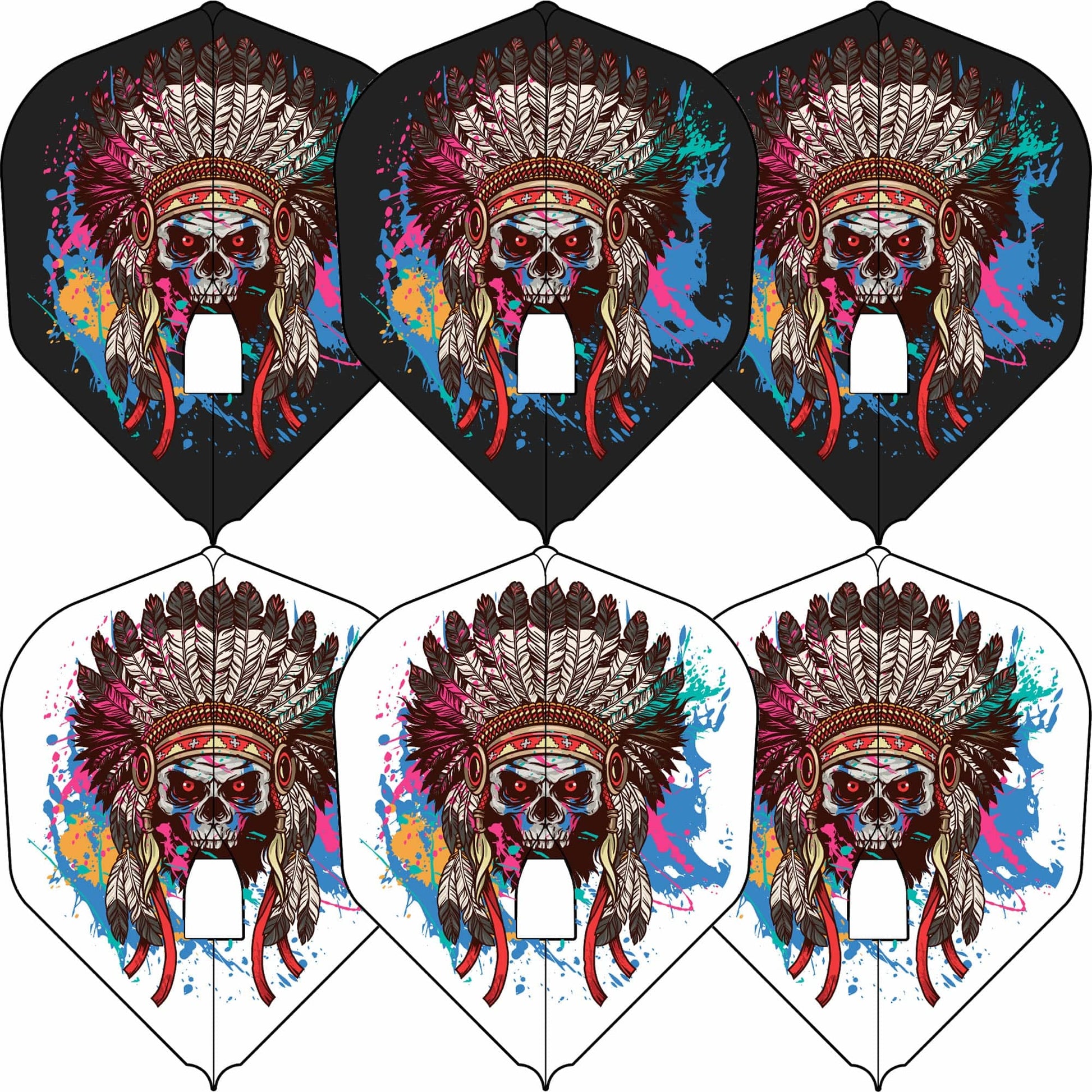 Style - Ez L-Flights - Integrated Champagne Ring - L1Ez Standard - Sd Chief Skull White