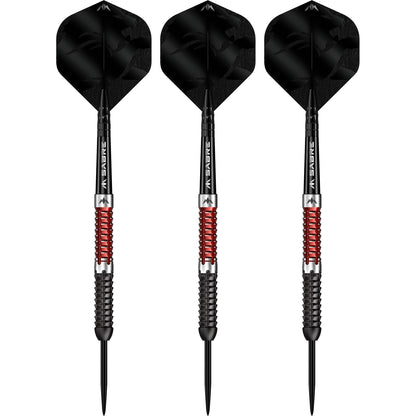 Mission Llew Bevan Darts - Steel Tip - 90% Tungsten - Black & Red Electro